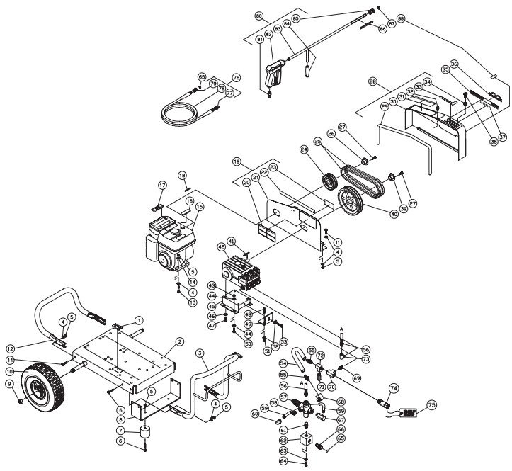 MITM GC-4003-3MGH pressure washer parts and manual